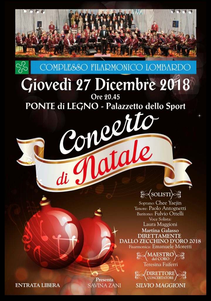 CONCERTO DI NATALE – PONTE DI LEGNO 27 DICEMBRE 2018
